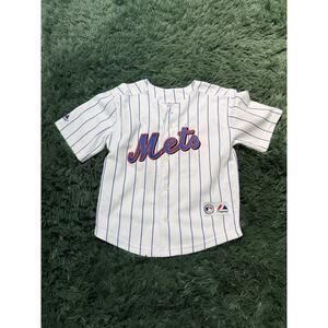Majestic New York Mets Martinez #45 Youth Pinstripe Baseball Jersey Size 5/6 MLB